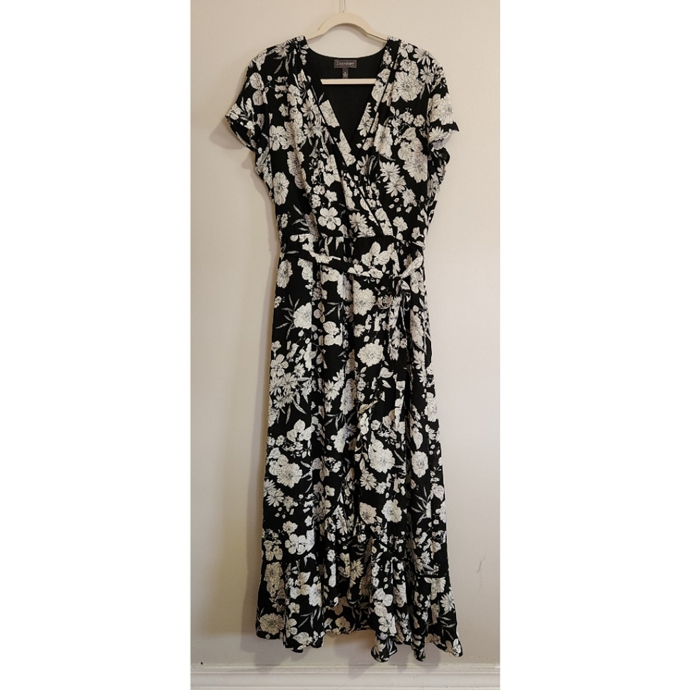 Luxology Faux Wrap Floral Maxi Dress